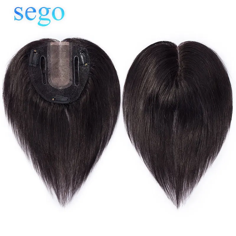 SEGO парик из натуральных волос для женщин 10x12 дышащая моно основа с клипсой волосы