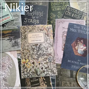 

24PCS\SET Vintage Newspaper Old Book Cover Background Material Diary DIY Scrapbooking Stickers Plan Journal Decoration Stickers