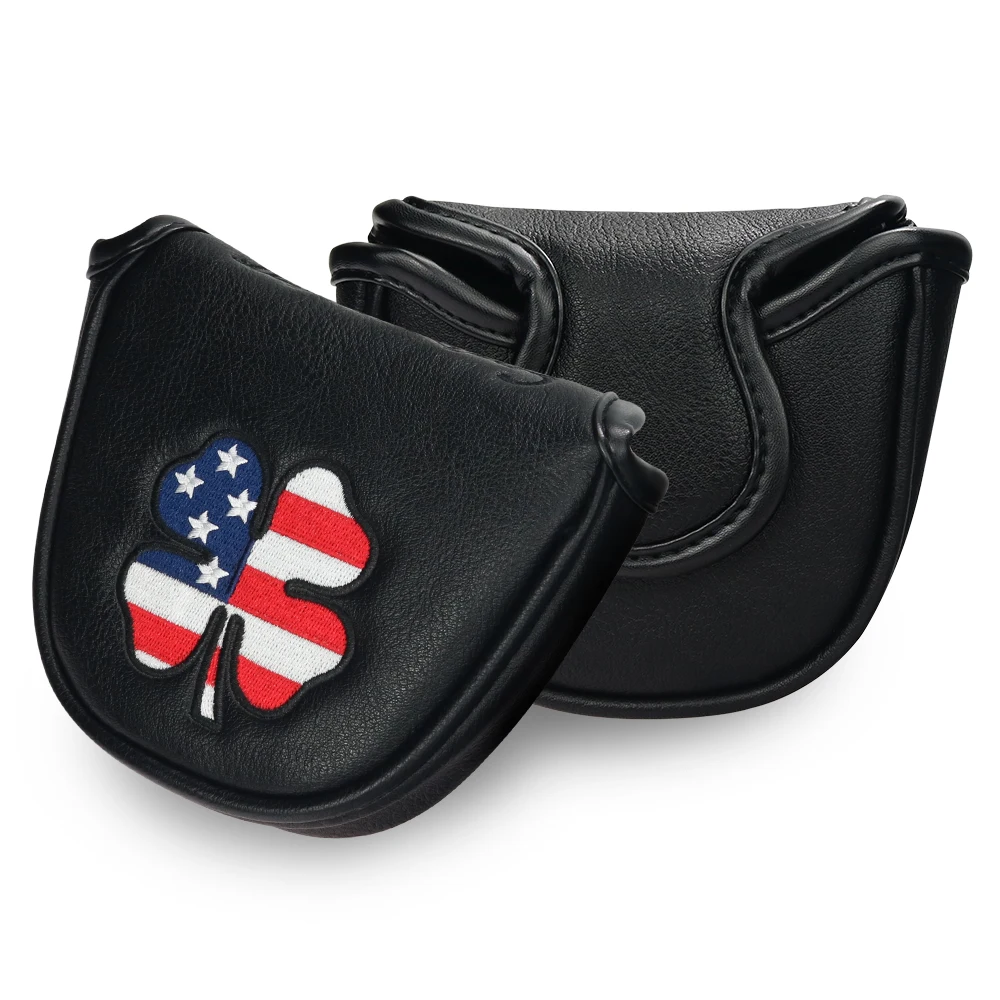 Гольф-мастер Mallet Putter Cover Магнитная застежка 2-ball США Флаг Спорт Водонепроницаемый