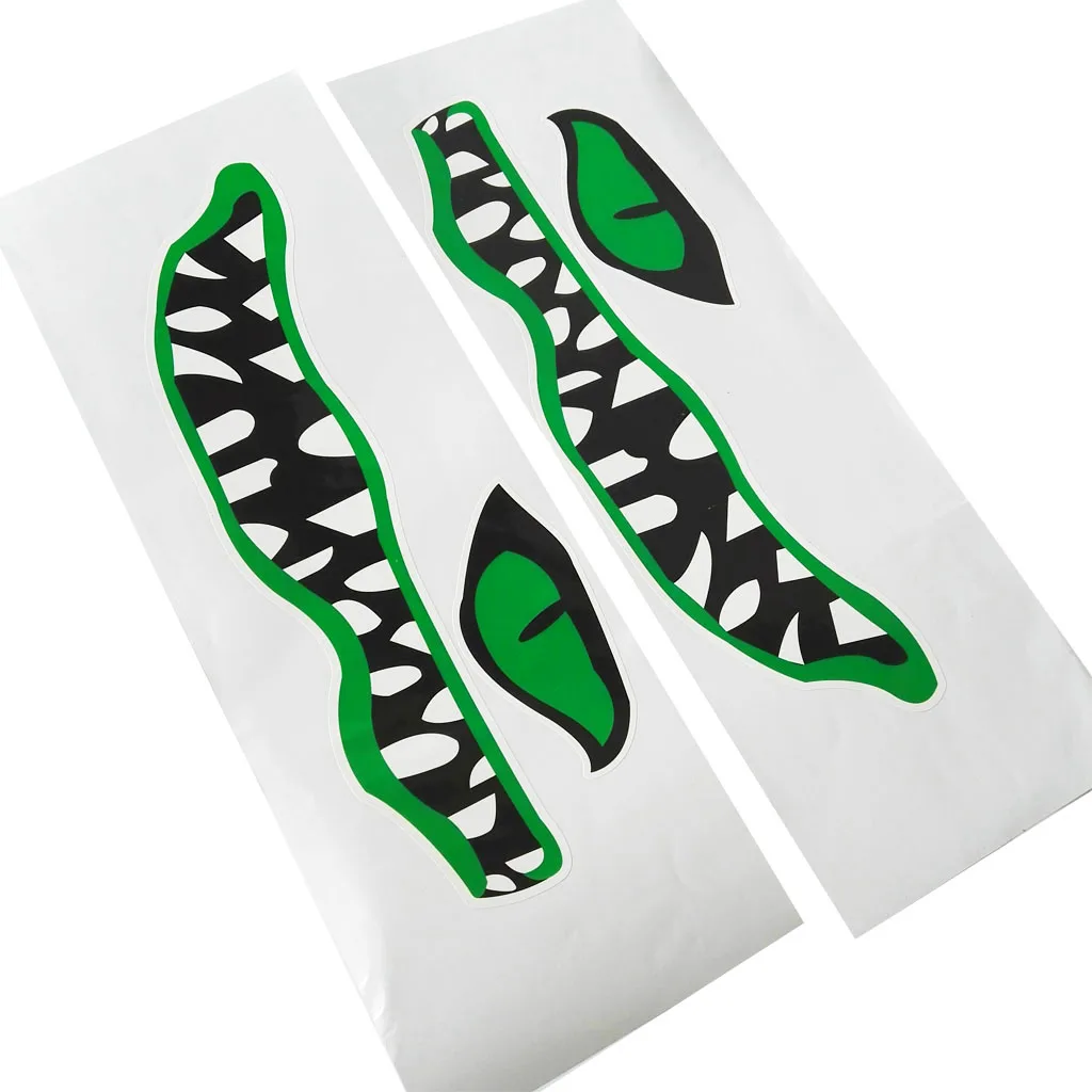 Kayak Canoe Graphics Vinyl Decal Stickers - 2x Shark+ 2x River Monster Mouth