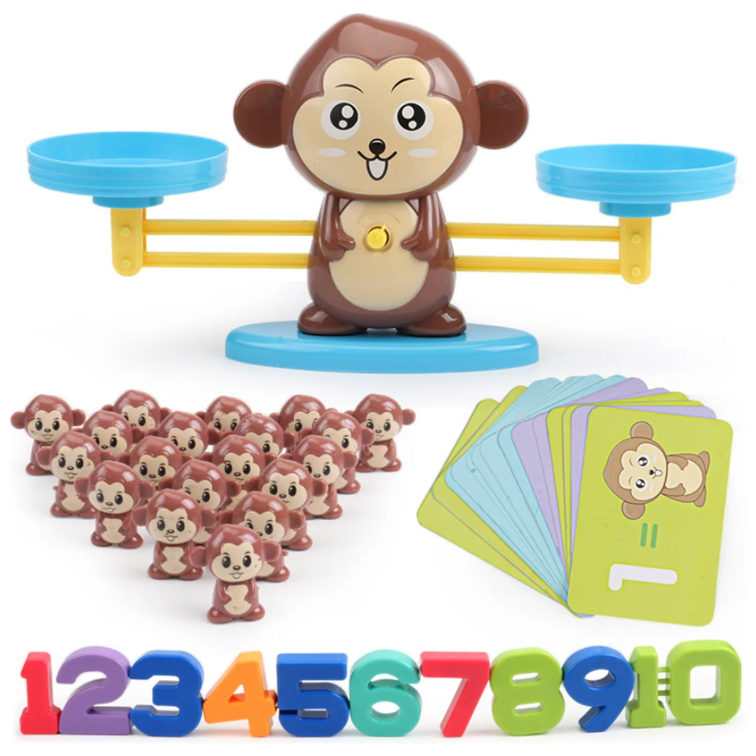 

Montessori Math Balance Scale Number Board Game Math Game Learn Add and Subtract Material for Kid Early Educational Counting Toy