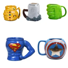 Новые кофейные кружки Marvel, Мстители, чайные чашки и кружки, Бэтмен, Тор, Супермен, Железный человек, Халк, Человек-паук, Капитан Америка, керамическая кружка