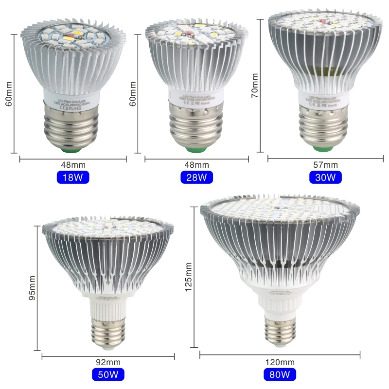 28W Full Spectrum E27 LED Growlamp Anbau Lampen-Licht-Lampe für PT 