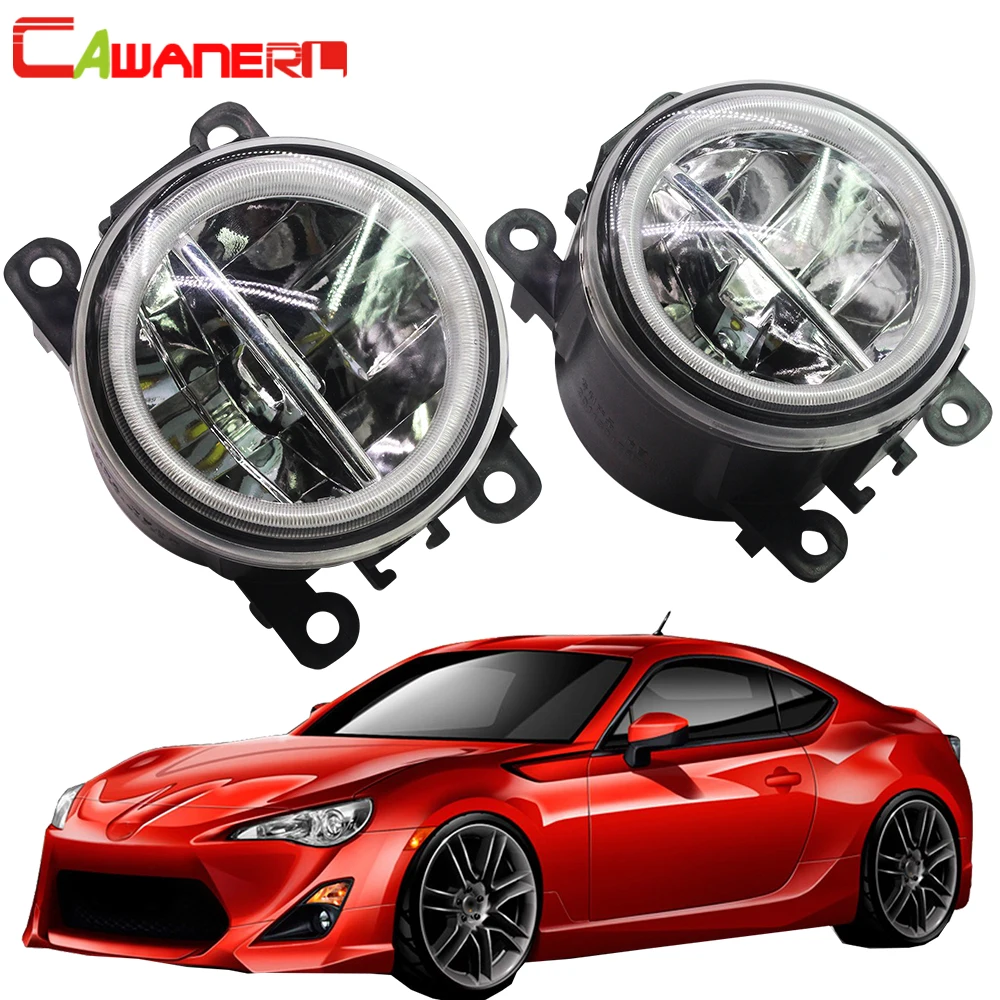 Cawanerl 2 Pieces Car Styling H11 LED Bulb Fog Light + Angel Eye DRL Daytime Running 12V For Scion FR-S FRS 2013 Onwards | Автомобили и