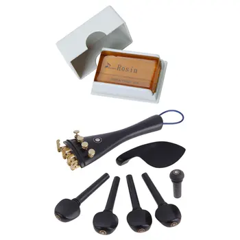 

1 Set Violin Chin Rest With Tailpiece End Pin Tuner Rosin For 4/4 Violins