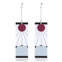 Fashion Acrylic Tanjiro Earrings Anime Cosplay Props Hanafuda Drop Long Earrings for Women Girls Jewelry - Image 3