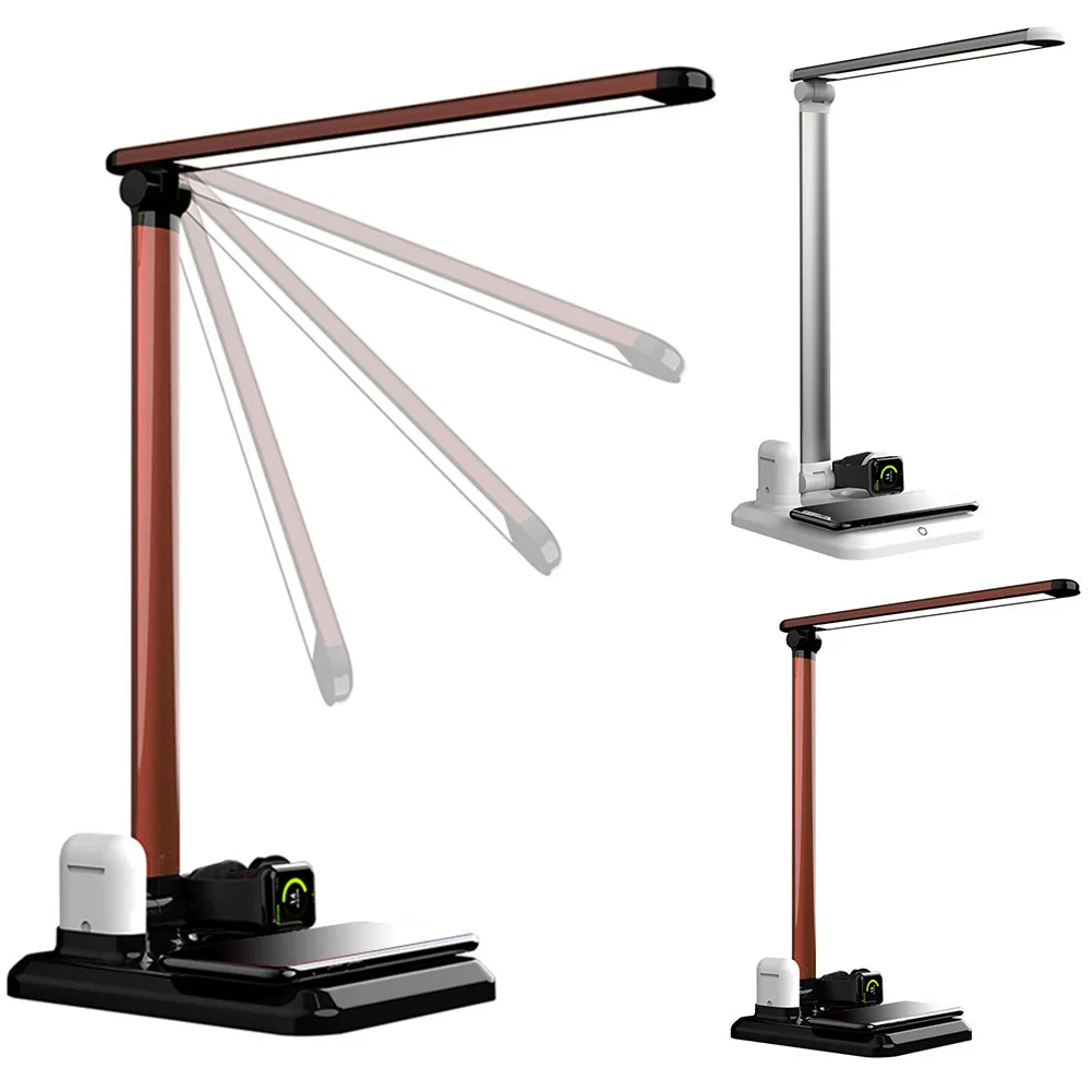 4 In 1 Touch USB Folding ABS Earphone Desk Lamp Table Watch Luminaria Reading Multifunction Wireless Charger Led Smartphone