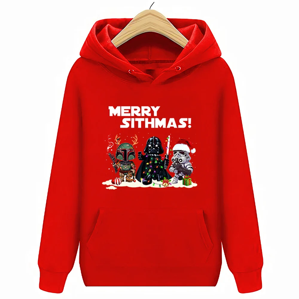 Футболка с надписью «Star Wars Merry Sithmas», Дартом Вейдером, рождественским праздником, хороший подарок - Цвет: Hoodie  red