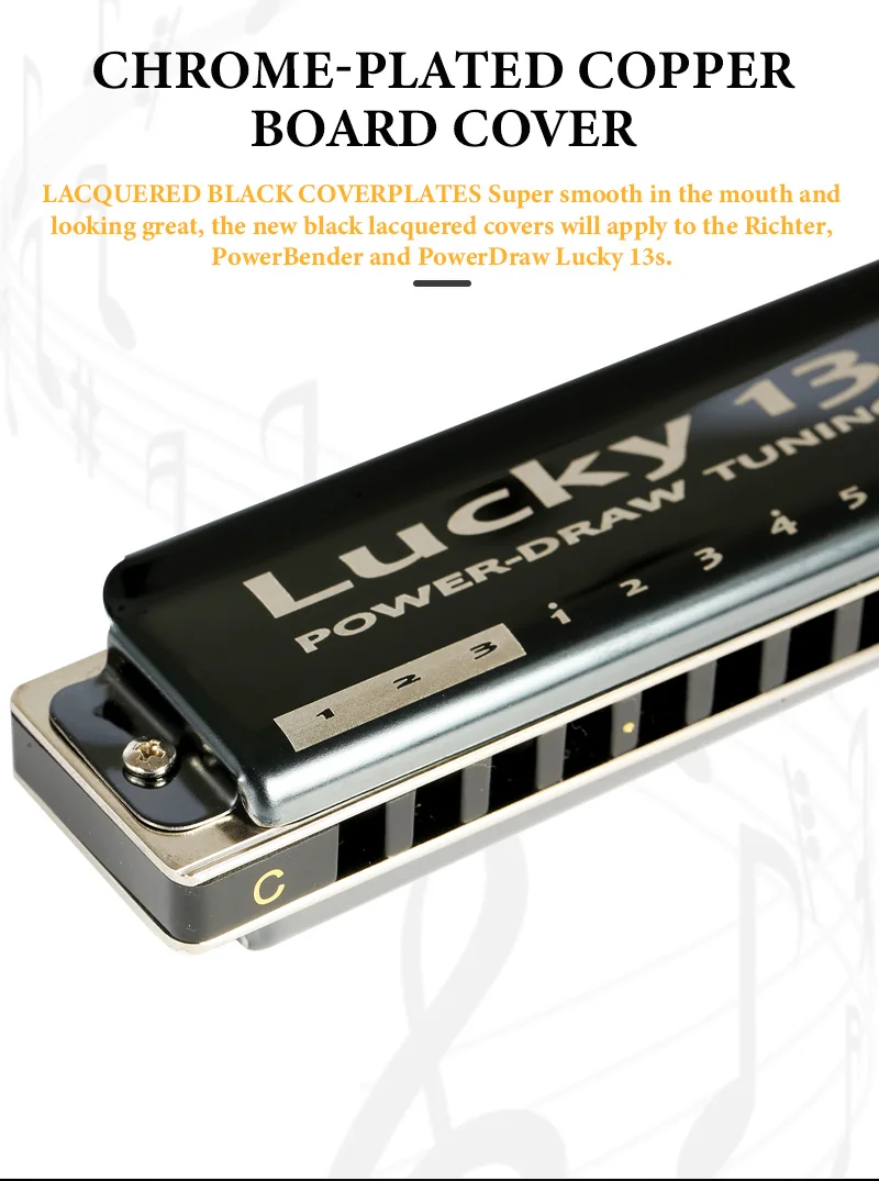 Description Picture 4 of itemEASTTOP LUCKY 13 Holes PowerDraw Harmonica Professional Musical Instruments With Case For Adults Student Professional Players
