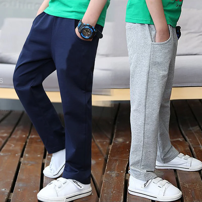 

Famli Kids Spring and Autumn paragraph 2019 Cotton big virgin Korean casual pants for boys solid child