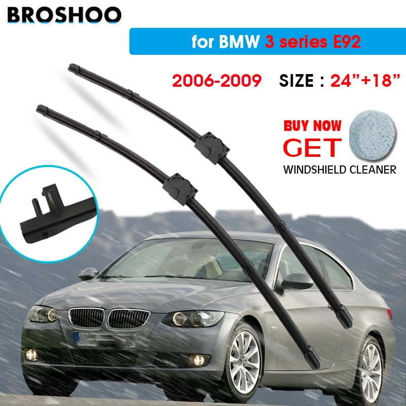Auto Wischer Klinge Für BMW 3 Serie E92 24 "+ 18" 2006-2009 Auto Windschutz Scheibenwischer klinge Fenster Waschen Auto Ausgestattet Seite Pin