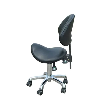 

Standard Dental Mobile Chair Saddle Doctor's Stool PU Leather Dentist Chair Spa Rolling Stool with Back Support for Beauty