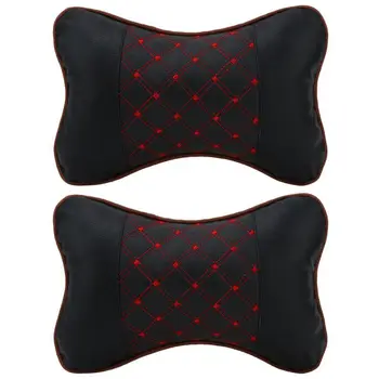 

2 Pcs Leather PP Cotton Car Headrest Neck Pillow Auto Seat Cover Head Neck Rest Cushion Headrest Pillow Car Styling Accessaries