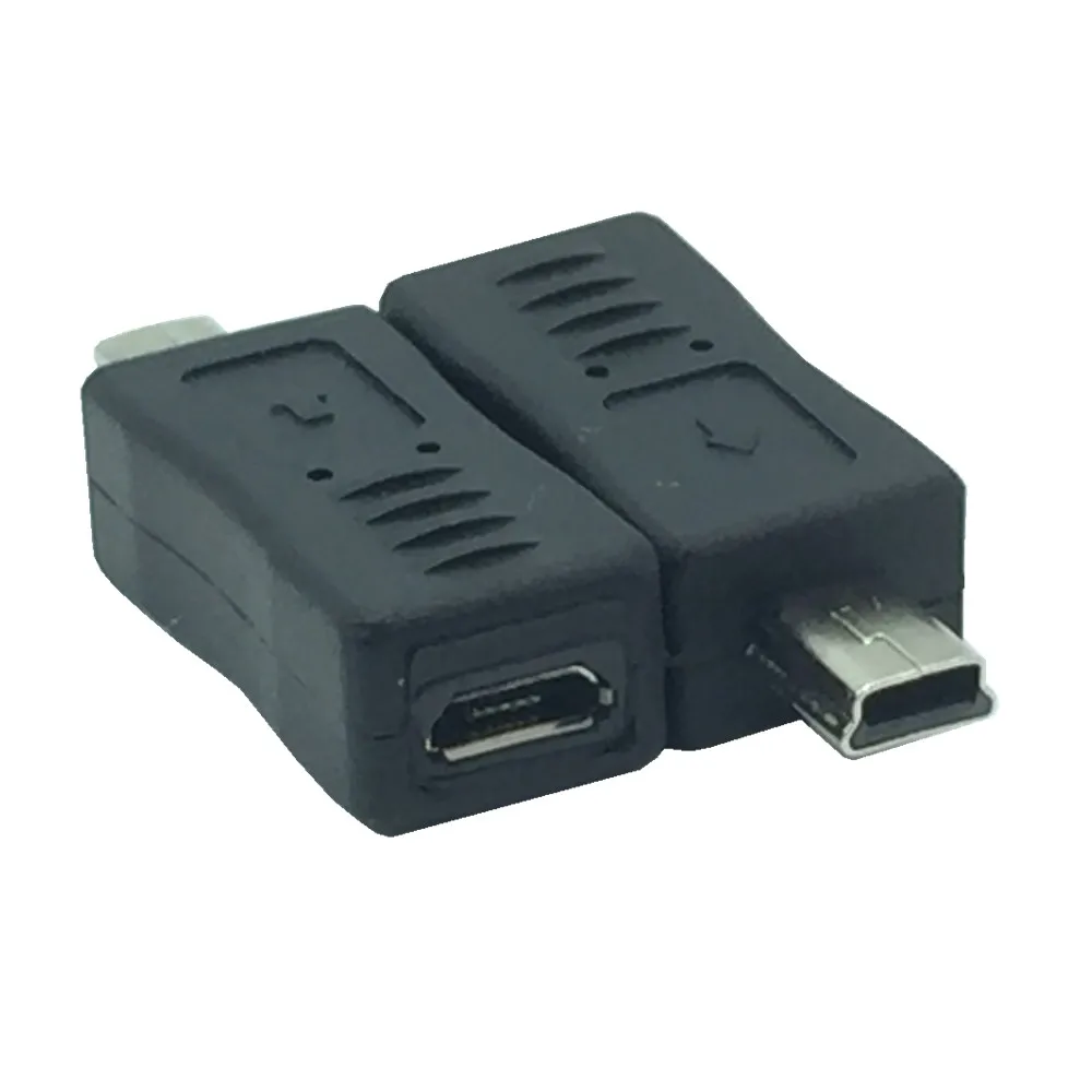 Lysee Data Cables 2pcs/lot USB 2.0 Type A Male to Mini B 5-Pin Male Plug Adapter Converter Connector Black