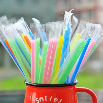 

100 Pcs 19cm Drinking Straws for Kids Birthday Party Wedding Decorations Bachelorette Party Supplies Individual Package Straw
