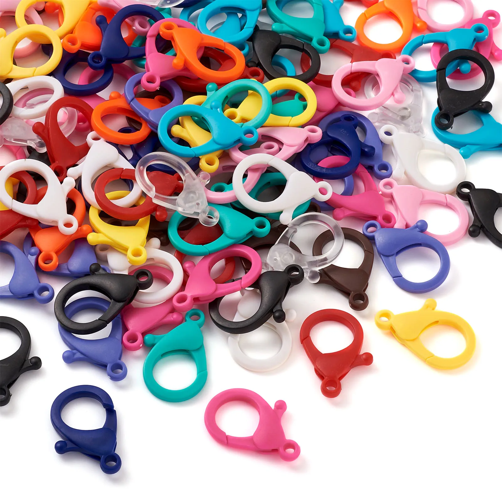 1set Colorful Plastic Lobster Claw Clasps For Jewelry Making DIY Keychain Bracelet Necklace Crafts Connector Accessories | Украшения и
