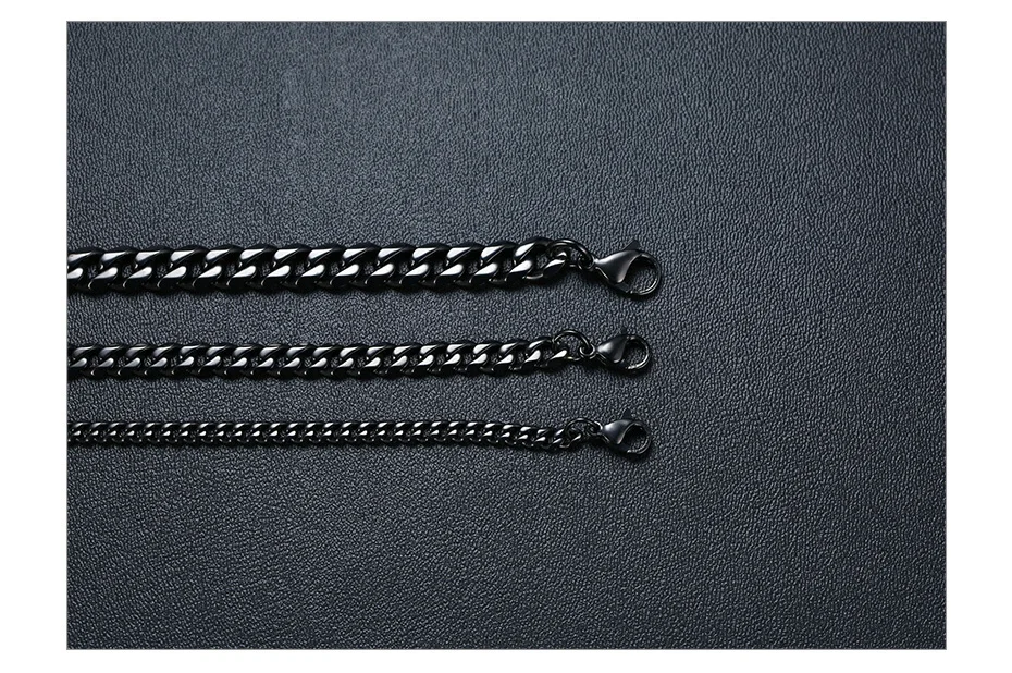 Vnox Мужские Простые 3-7 мм из нержавеющей стали кубинские звенья цепи ожерелья для мужчин ювелирные изделия твердые золотые черные Серебряные тон подарки