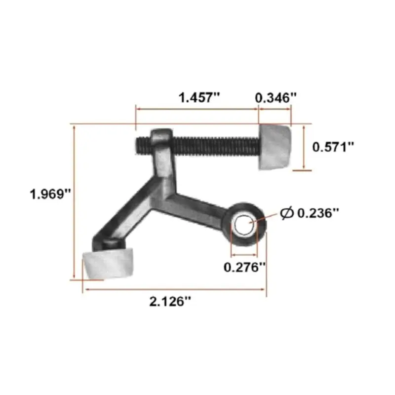 OOTDTY 2Pcs/1Pc Heavy Duty Adjustable Hinge Pin Door Stopper Stop with Bumper Tip Hardware Home