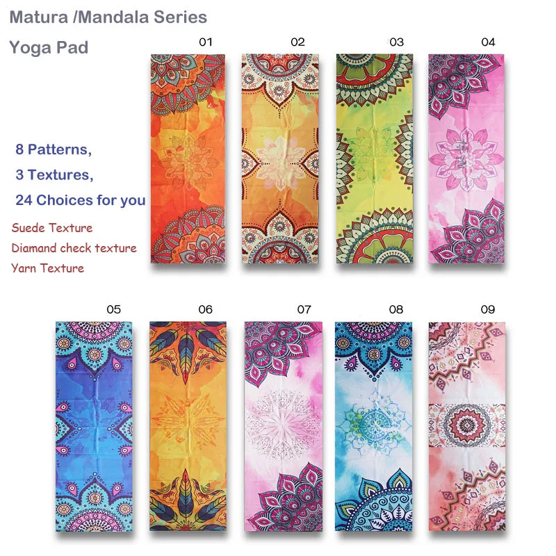 

Non-Skid Mandola Yoga Mat Cover 185*63cm Portable Travel Gym Towel Yoga Blanket For Sport Fitness Exercise Pilates Supplies