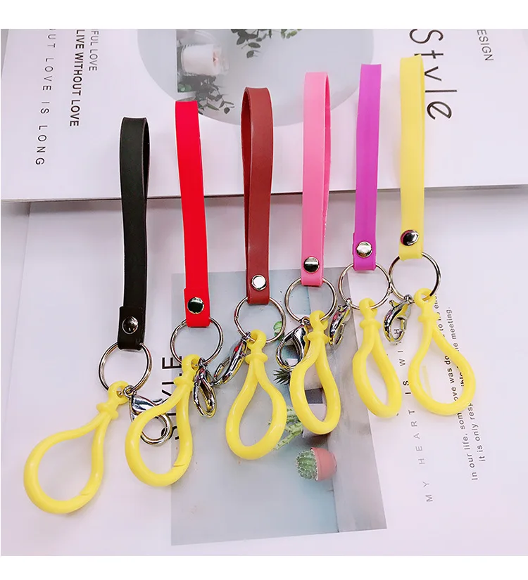 New Style Silica Gel Leather Rope PVC Car Doll Keychain Pendant Customizable Logo Multi-color Selectable Manufacturers Direct Se