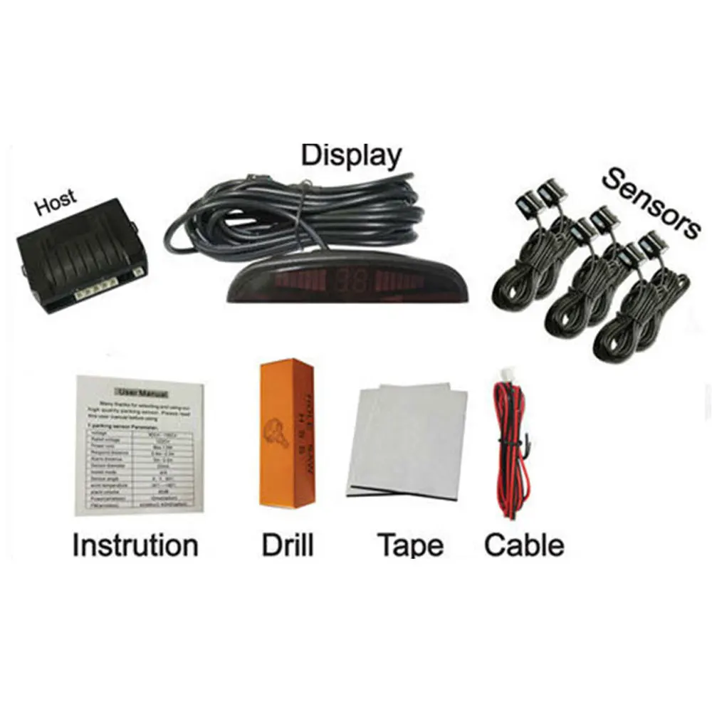Комплект датчика парковки автомобиля 6 сенсоров s 22 мм Подсветка СВЕТОДИОДНЫЙ Дисплей обратный резервный Радар монитор детектор системы
