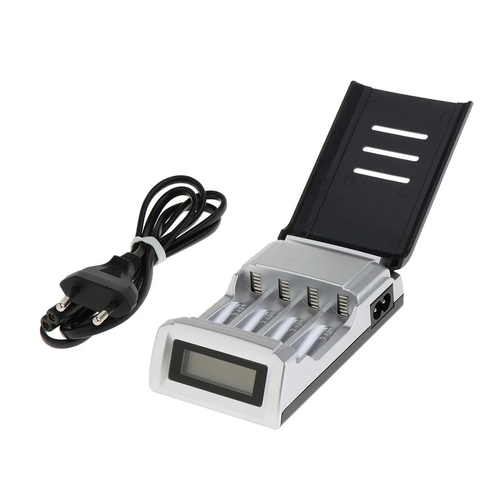 4 Slots LCD Battery Charger For AA/AAA Li-ion Rechargeable Batteries EU Plug