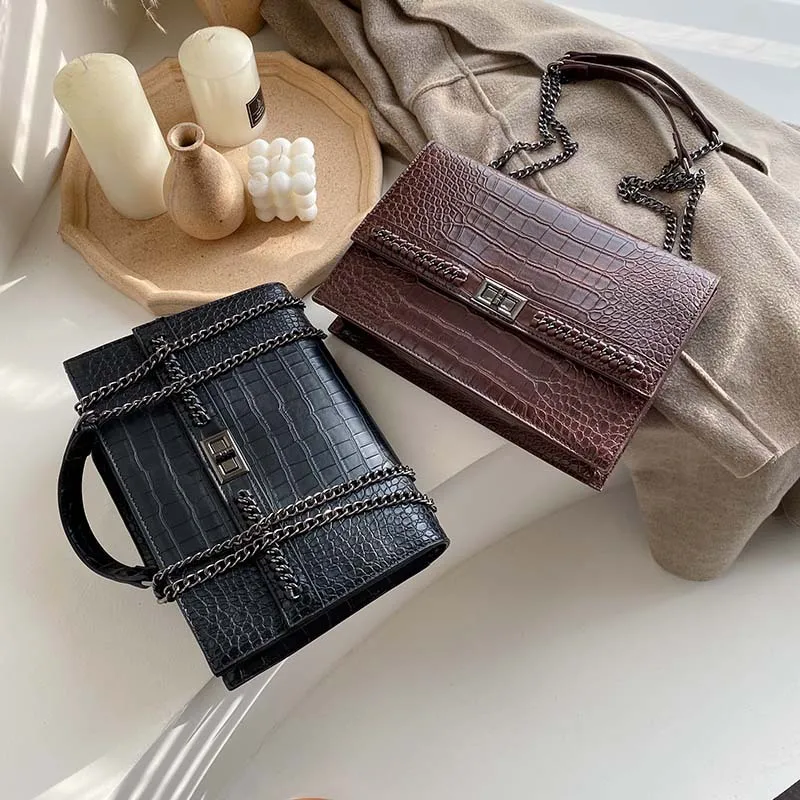 Bolsa Mujer, сумки для женщин, роскошные сумки, женские сумки, дизайнерские, крокодиловый узор, кожа, сумка через плечо, сумка-мессенджер