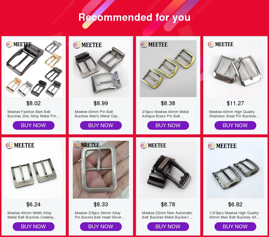 Meetee 5pcs 20-50mm Metal Pin Buckle Bag Strap Webbing Adjust Hook Decoration Clasp DIY Belt Buckle Garment Accessories YK414