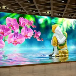 Статуя Будды дзен Магнолия капли воды 3D фото обои s для гостиной спальни обои s домашний декор настенная бумага 3D