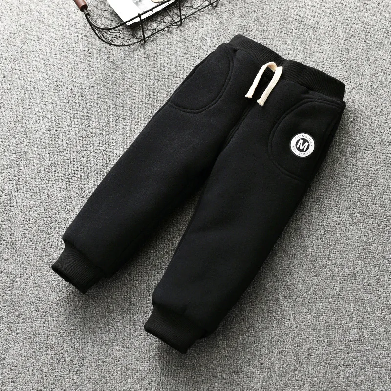 Зимние теплые штаны для мальчиков; брюки для маленьких девочек; новые детские повседневные хлопковые плотные бархатные брюки; детские спортивные брюки; брюки для малышей