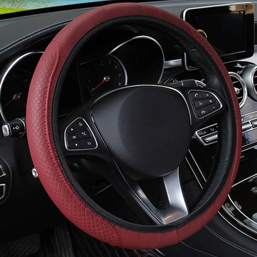 Стильные автомобильные чехлы для руля автомобиля искусственная кожа Противоскользящий чехол для руля Крышка руля аксессуары авто