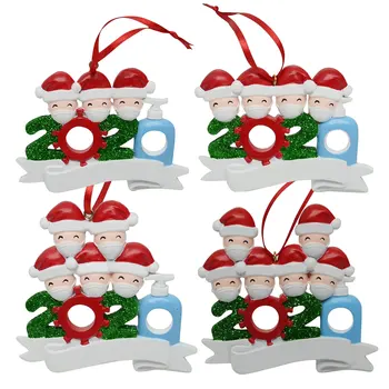 

2020 Quarantine Christmas Decoration Gift Personalized Hanging Pendants Pandemic -Social Party Distancing Santa Claus Ornament