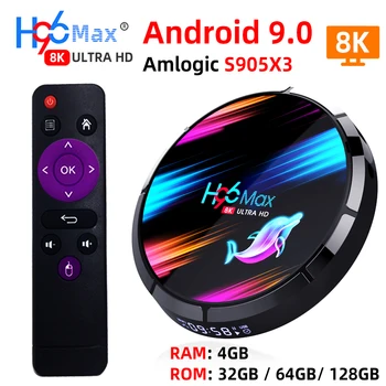 

Smart TV Box H96 MAX X3 Android 9.0 with RAM 4G ROM 32G 64G 128G Amlogic S905X3 2.4G WIFI BT4.0 Google Media Play Andorid TV Box
