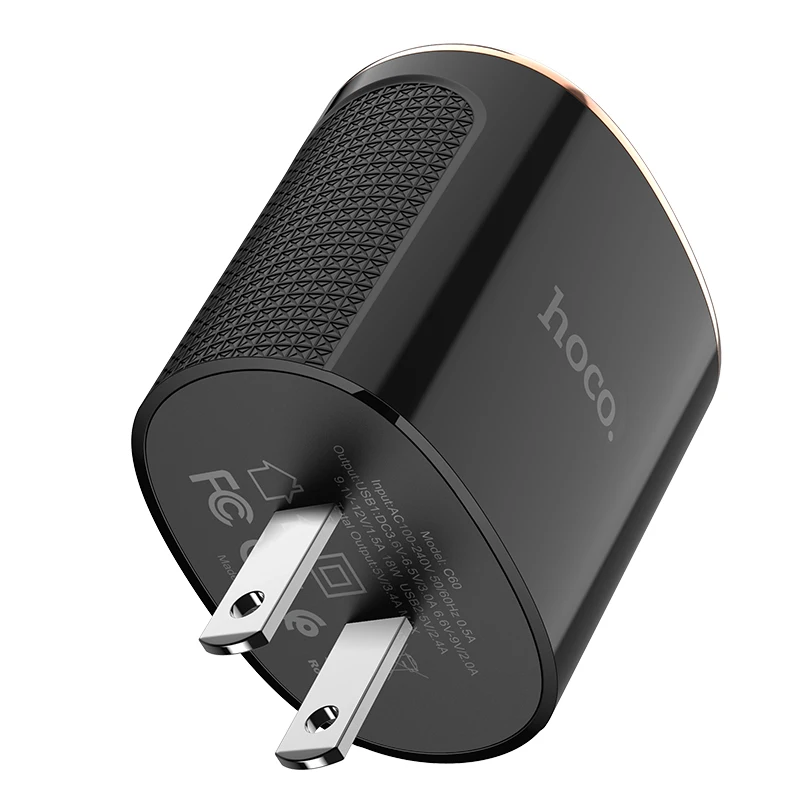 HOCO C60 быстрое 18 Вт QC 3,0 USB зарядное устройство для iPhone 11 Xs Xr Великобритания США ЕС вилка настенное зарядное устройство адаптер для samsung Xiaomi huawei