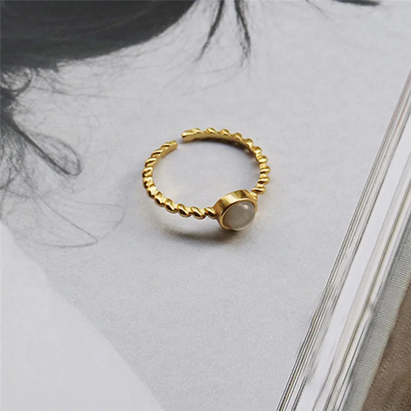 INZATT Настоящее серебро 925 проба кольцо для открытия камня для модных женщин минималистское кольцо ювелирные изделия модный подарок аксессуары - Цвет камня: J-535