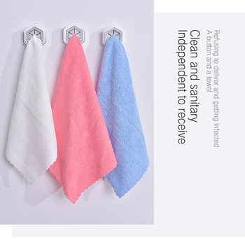 

Towel Organizer Holder Eco-Friendly Safe Non-Toxic Sturdy Practical Self-Adhesive Sticking Punch Free Towel Hook Bathroom Tools