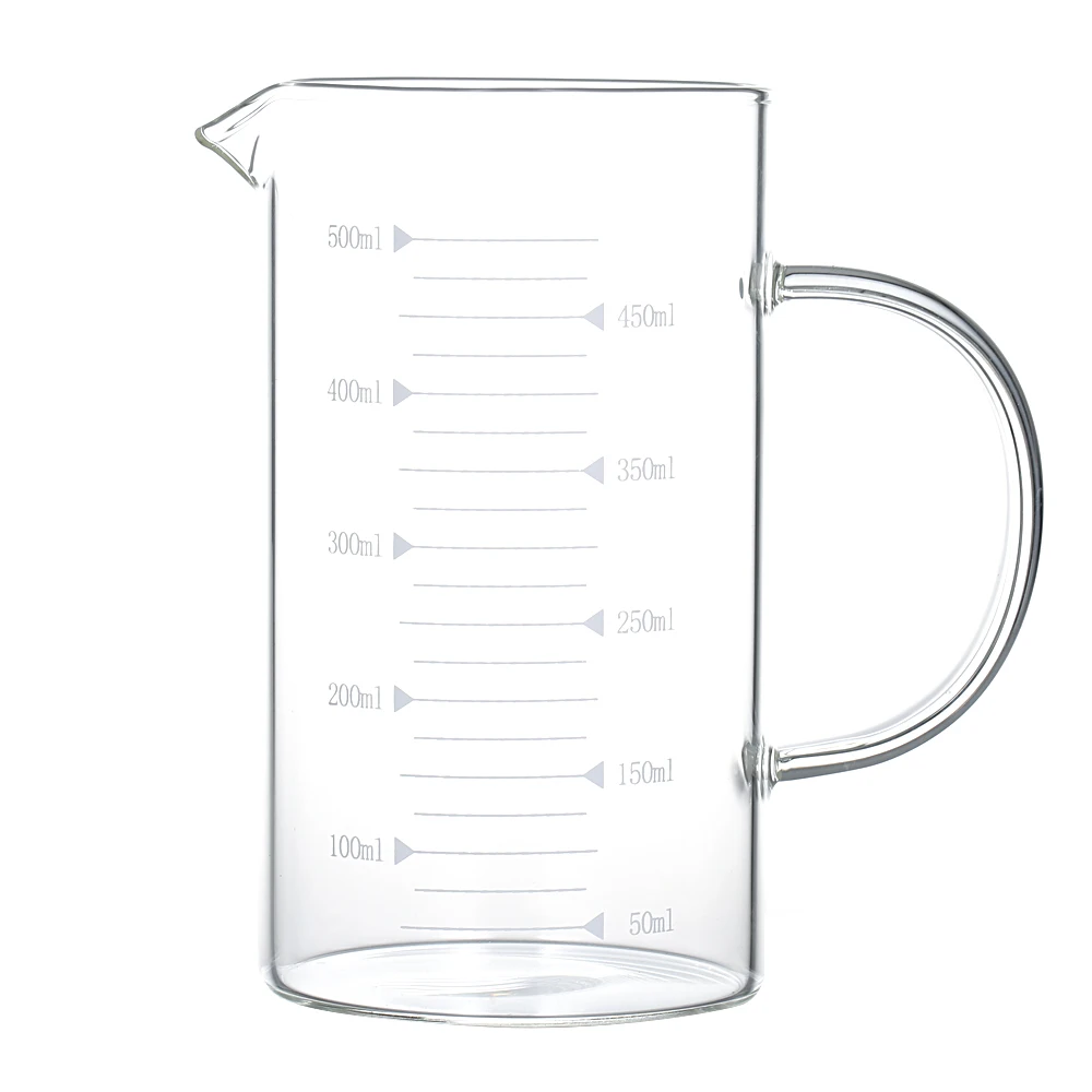 500ML Measuring Cup Transparent Glass Measuring Cup Graduated Scale Borosilicate Glass High Temperature Resistance Kitchen Tool