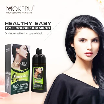 

Mokeru 500ml Natural Noni Fruit Essence Long Lasting Permanent Black Hair Dye Shampoo for Gray Hair