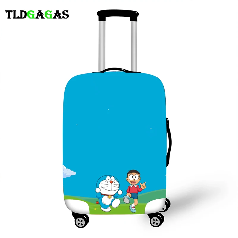Эластичный Защитный чехол для багажа, защитный чехол для чемодана, чехлы на колесиках, Чехлы, 3D аксессуары для путешествий с рисунком дораэмона - Цвет: F