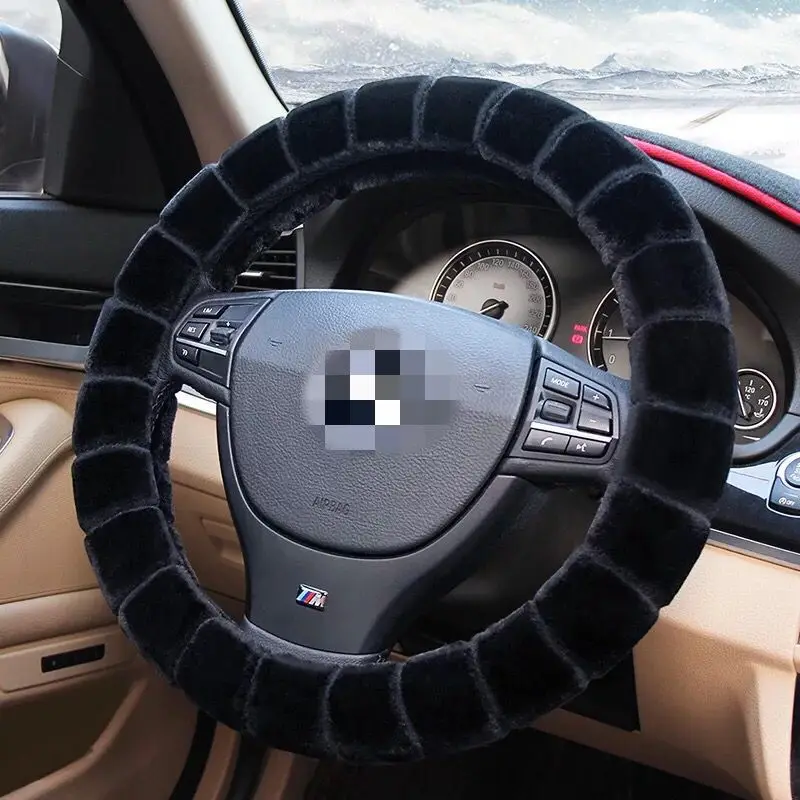 Чехол на руль для Audi, зимний короткий плюшевый чехол Q3 Q5L A4L A5 A6L A7, универсальная модель - Название цвета: contracted