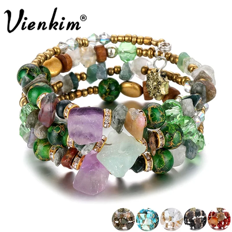 #*Cheap Brand Woman Boho Multilayer Beads Charm Bracelets for Women Vintage Resin Stone Bracelets amp; Bangles Pulseras Ethnic Jewelry Gift