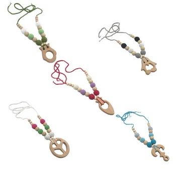 

DHL 50pcs Silicone Beads Crochet Beads Wooden Teether DIY Bracelet And Necklace Nursing Baby Products Chew Toys Baby Teether