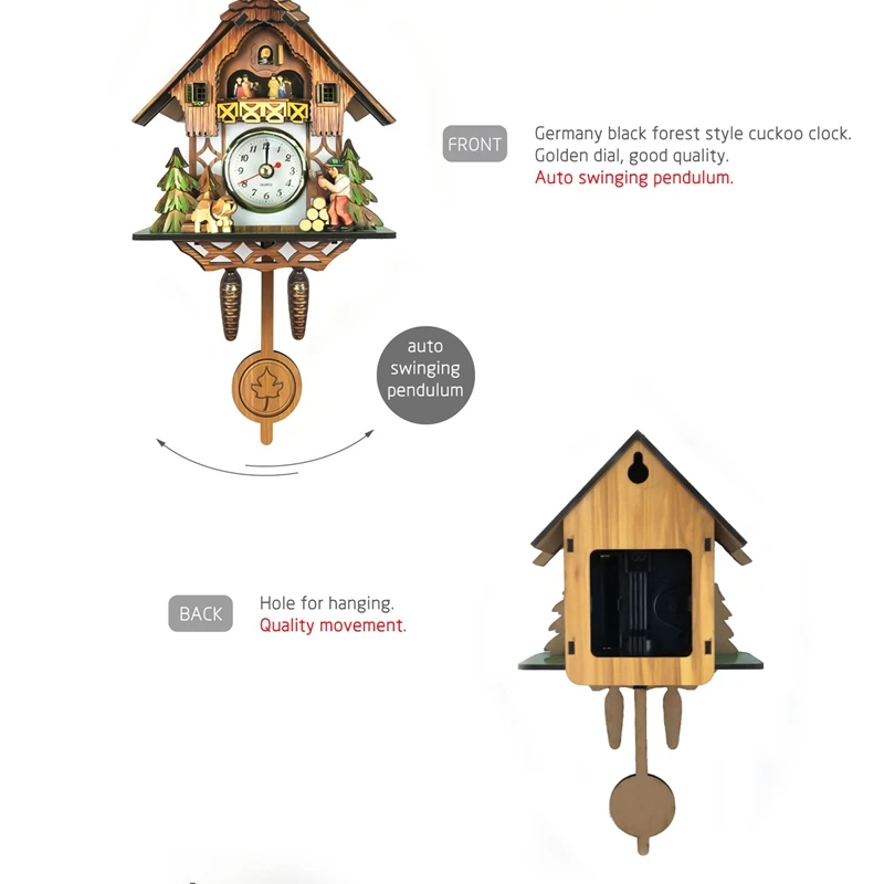 Antique Wooden Cuckoo Wall Clock Bird Time Bell Swing Alarm Watch Home Art Decor 006 wall clock decor