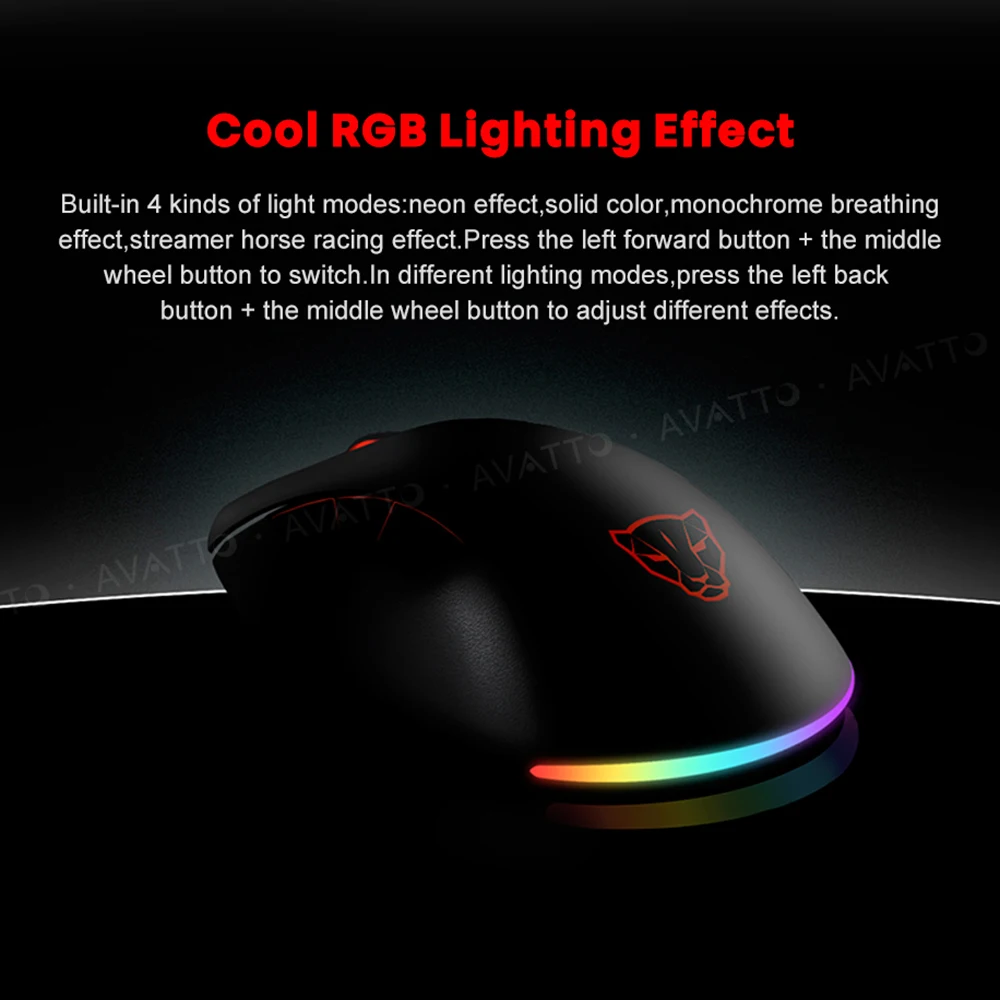 Motospeed V100 Профессиональный Марко определяемый 6200 DPI RGB Оптическая Проводная