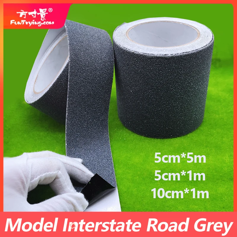 100*5cm Model Interstate Road Models Sticker Tape with Back Adhesive Grey Tar Road Railway Landscape Modeling Country Road - Image 2