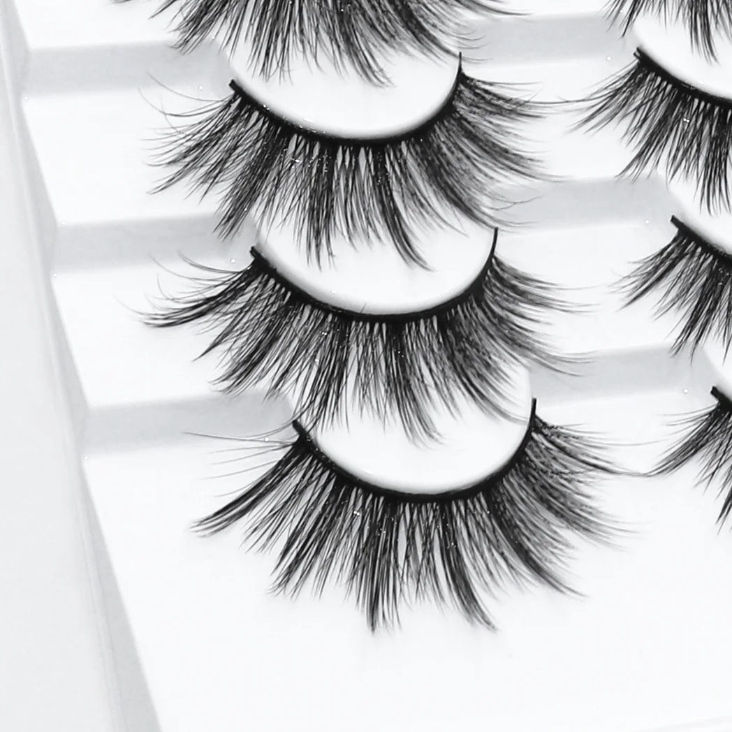 20mm Mink Lashes 3D Natural False Eyelashes Fluffy Faux Mink Eyelashes Wispies Long Extension Pack Maquiagem 5/8 Pairs