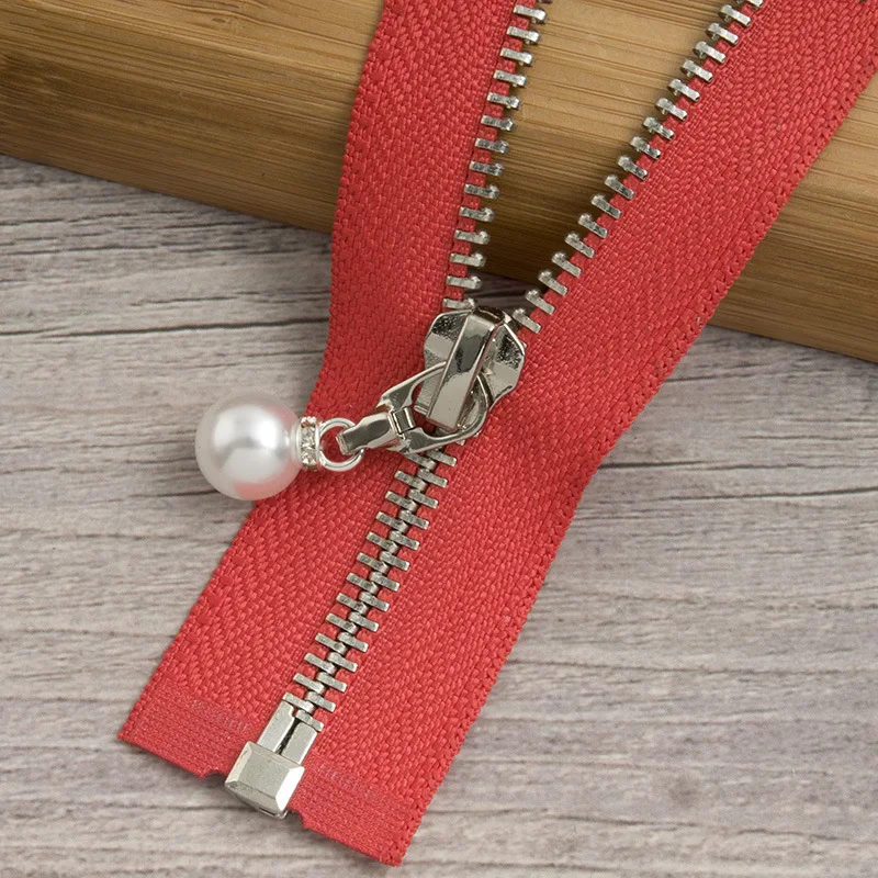 redsilver85cm 1 шт. 85 см 120 см 5# жемчужная металлическая молния экологически чистое открытое пальто куртки застежки-молнии для шитья одежды молнии DIY ремесло KY969 - Цвет: redsilver85cm