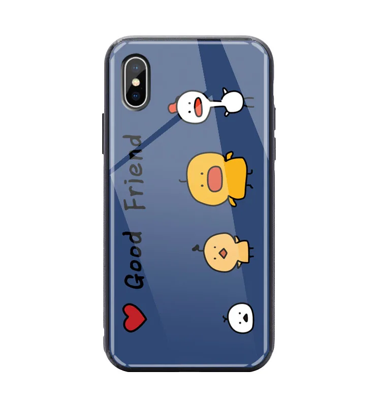 Чехол с милыми мультяшными фруктами для iPhone 11 11 Pro Max i8 i8 Plus i7 i7 Plus, чехол из закаленного стекла для iPhone 6 6s - Цвет: C