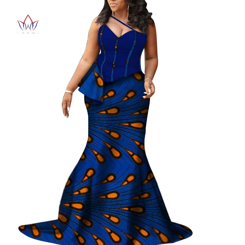 

African Clothes For Women Traditional Plus basin riche female Dress elegant wedding dresses for women Rich bazin Wear 3xl WY7520