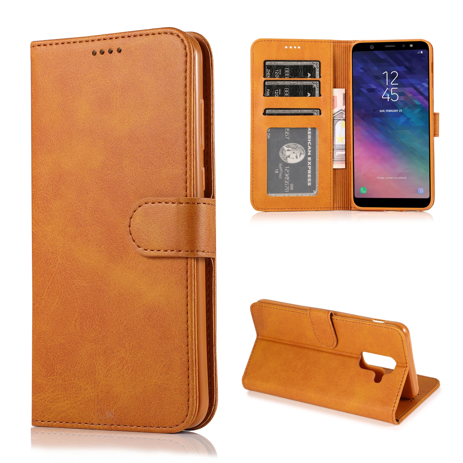 

Case for samsung note 10 note 10pro Luxury flip wallet phone case with cards for S6 S7 S8 S9 S6/S7 edge s8/s9/s10 plus s10 s10e.